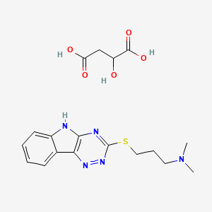 molecular formula C18H23N5O5S B3874487 N,N-dimethyl-3-(5H-[1,2,4]triazino[5,6-b]indol-3-ylsulfanyl)propan-1-amine;2-hydroxybutanedioic acid 
