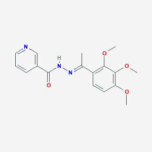 molecular formula C17H19N3O4 B3874520 N'-[(1E)-1-(2,3,4-Trimethoxyphenyl)ethylidene]pyridine-3-carbohydrazide 