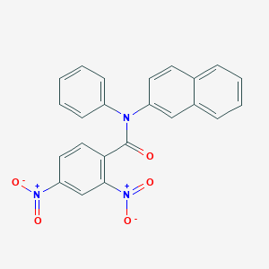 molecular formula C23H15N3O5 B387457 N-(naphthalen-2-yl)-2,4-dinitro-N-phenylbenzamide 