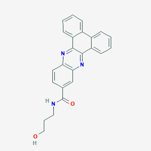 molecular formula C24H19N3O2 B3874573 N-(3-hydroxypropyl)phenanthro[9,10-b]quinoxaline-11-carboxamide 