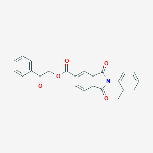 molecular formula C24H17NO5 B387462 2-OXO-2-PHENYLETHYL 2-(2-METHYLPHENYL)-1,3-DIOXO-5-ISOINDOLINECARBOXYLATE 