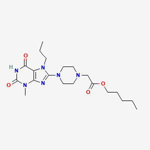 molecular formula C20H32N6O4 B3874682 Pentyl 2-[4-(3-methyl-2,6-dioxo-7-propylpurin-8-yl)piperazin-1-yl]acetate 