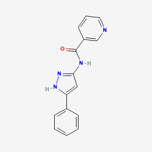 molecular formula C15H12N4O B3874683 N-(5-phenyl-1H-pyrazol-3-yl)pyridine-3-carboxamide 