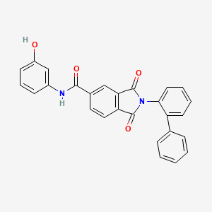 molecular formula C27H18N2O4 B3874722 N-(3-hydroxyphenyl)-1,3-dioxo-2-(2-phenylphenyl)isoindole-5-carboxamide 