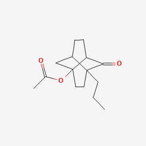 molecular formula C15H22O3 B3874822 (7-Oxo-8-propyl-1-tricyclo[4.4.0.03,8]decanyl) acetate 