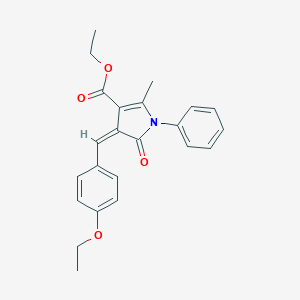 molecular formula C23H23NO4 B387497 ethyl 4-(4-ethoxybenzylidene)-2-methyl-5-oxo-1-phenyl-4,5-dihydro-1H-pyrrole-3-carboxylate 