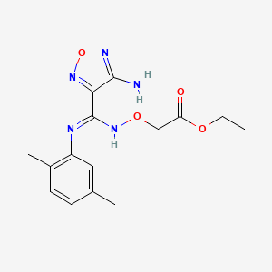 molecular formula C15H19N5O4 B3875072 ethyl 2-[[C-(4-amino-1,2,5-oxadiazol-3-yl)-N-(2,5-dimethylphenyl)carbonimidoyl]amino]oxyacetate 
