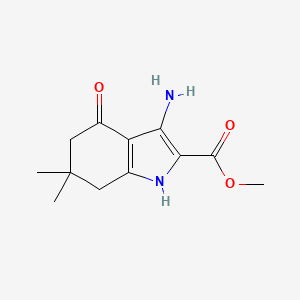 molecular formula C12H16N2O3 B3875160 methyl 3-amino-6,6-dimethyl-4-oxo-5,7-dihydro-1H-indole-2-carboxylate 