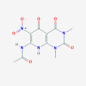 molecular formula C11H11N5O6 B3875176 N-(1,3-dimethyl-6-nitro-2,4,5-trioxo-8H-pyrido[2,3-d]pyrimidin-7-yl)acetamide 