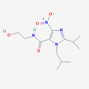 molecular formula C13H22N4O4 B3875184 N-(2-hydroxyethyl)-3-(2-methylpropyl)-5-nitro-2-propan-2-ylimidazole-4-carboxamide 