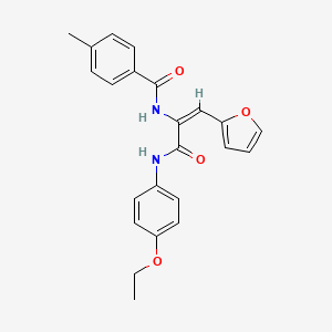 molecular formula C23H22N2O4 B3875254 N-[(E)-3-(4-ethoxyanilino)-1-(furan-2-yl)-3-oxoprop-1-en-2-yl]-4-methylbenzamide 