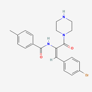 molecular formula C21H22BrN3O2 B3875267 N-[(E)-1-(4-bromophenyl)-3-oxo-3-piperazin-1-ylprop-1-en-2-yl]-4-methylbenzamide 