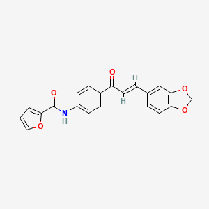 molecular formula C21H15NO5 B3875326 N-[4-[(E)-3-(1,3-benzodioxol-5-yl)prop-2-enoyl]phenyl]furan-2-carboxamide 