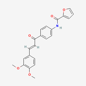 molecular formula C22H19NO5 B3875424 N-[4-[(E)-3-(3,4-dimethoxyphenyl)prop-2-enoyl]phenyl]furan-2-carboxamide 
