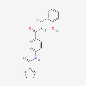 molecular formula C21H17NO4 B3875462 N-[4-[(E)-3-(2-methoxyphenyl)prop-2-enoyl]phenyl]furan-2-carboxamide 