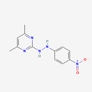 molecular formula C12H13N5O2 B3875465 4,6-Dimethyl-2-[2-(4-nitrophenyl)hydrazinyl]pyrimidine 