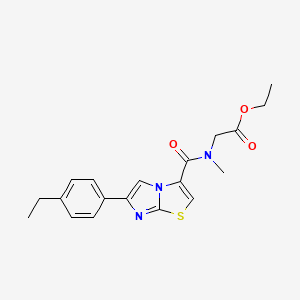molecular formula C19H21N3O3S B3875489 Ethyl 2-[[6-(4-ethylphenyl)imidazo[2,1-b][1,3]thiazole-3-carbonyl]-methylamino]acetate 