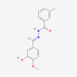 molecular formula C16H16N2O3 B387552 N'-(3-hydroxy-4-methoxybenzylidene)-3-methylbenzohydrazide 