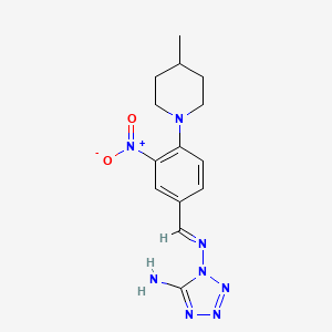 molecular formula C14H18N8O2 B3875622 (1E)-N1-{[4-(4-METHYLPIPERIDIN-1-YL)-3-NITROPHENYL]METHYLIDENE}-1H-1,2,3,4-TETRAZOLE-1,5-DIAMINE 