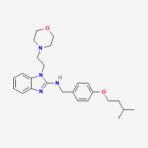 molecular formula C25H34N4O2 B3875639 N-[[4-(3-methylbutoxy)phenyl]methyl]-1-(2-morpholin-4-ylethyl)benzimidazol-2-amine 