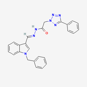 molecular formula C25H21N7O B3875696 N'-[(E)-(1-BENZYL-1H-INDOL-3-YL)METHYLIDENE]-2-(5-PHENYL-2H-1,2,3,4-TETRAZOL-2-YL)ACETOHYDRAZIDE 