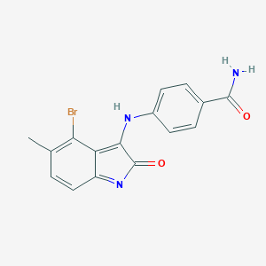 molecular formula C16H12BrN3O2 B387579 4-[(4-bromo-5-methyl-2-oxoindol-3-yl)amino]benzamide 