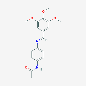 molecular formula C18H20N2O4 B387580 N-{4-[(3,4,5-trimethoxybenzylidene)amino]phenyl}acetamide 