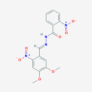 molecular formula C16H14N4O7 B387586 N'-(4,5-dimethoxy-2-nitrobenzylidene)-2-nitrobenzohydrazide 