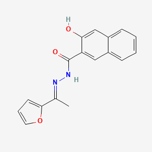 molecular formula C17H14N2O3 B3875983 N-[(E)-1-(furan-2-yl)ethylideneamino]-3-hydroxynaphthalene-2-carboxamide 
