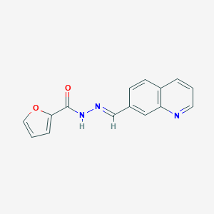 molecular formula C15H11N3O2 B387605 N'-[(E)-(QUINOLIN-7-YL)METHYLIDENE]FURAN-2-CARBOHYDRAZIDE 