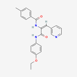 molecular formula C24H23N3O3 B3876091 N-[(E)-3-(4-ethoxyanilino)-3-oxo-1-pyridin-3-ylprop-1-en-2-yl]-4-methylbenzamide 