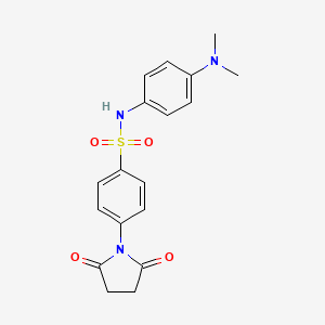 molecular formula C18H19N3O4S B3876175 N-[4-(dimethylamino)phenyl]-4-(2,5-dioxopyrrolidin-1-yl)benzenesulfonamide 