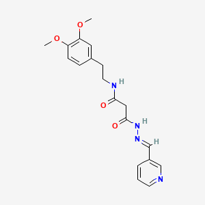 molecular formula C19H22N4O4 B3876232 N-[2-(3,4-dimethoxyphenyl)ethyl]-N'-[(E)-pyridin-3-ylmethylideneamino]propanediamide 