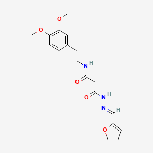 molecular formula C18H21N3O5 B3876240 N-[2-(3,4-dimethoxyphenyl)ethyl]-3-[2-(2-furylmethylene)hydrazino]-3-oxopropanamide 