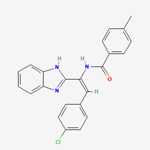 molecular formula C23H18ClN3O B3876300 N-[(E)-1-(1H-benzimidazol-2-yl)-2-(4-chlorophenyl)ethenyl]-4-methylbenzamide 