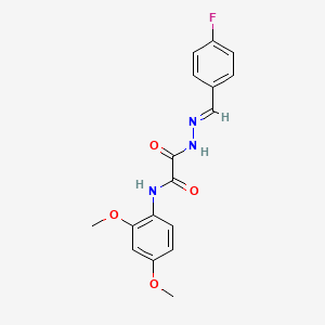 molecular formula C17H16FN3O4 B3876321 N-(2,4-dimethoxyphenyl)-2-[(2E)-2-(4-fluorobenzylidene)hydrazinyl]-2-oxoacetamide 