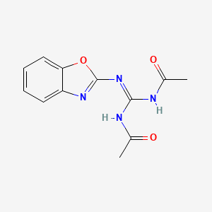 molecular formula C12H12N4O3 B3876393 N-[N-acetyl-N'-(1,3-benzoxazol-2-yl)carbamimidoyl]acetamide 
