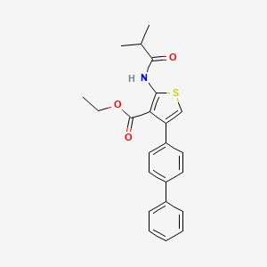 molecular formula C23H23NO3S B3876405 ETHYL 4-{[1,1'-BIPHENYL]-4-YL}-2-(2-METHYLPROPANAMIDO)THIOPHENE-3-CARBOXYLATE 