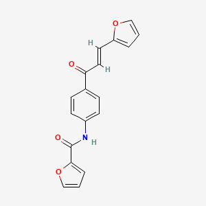 molecular formula C18H13NO4 B3876420 N-[4-[(E)-3-(furan-2-yl)prop-2-enoyl]phenyl]furan-2-carboxamide 