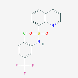 molecular formula C16H10ClF3N2O2S B387655 N-[2-chloro-5-(trifluoromethyl)phenyl]quinoline-8-sulfonamide 
