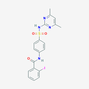 molecular formula C19H17IN4O3S B387656 N-(4-{[(4,6-dimethyl-2-pyrimidinyl)amino]sulfonyl}phenyl)-2-iodobenzamide CAS No. 313952-70-4