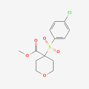molecular formula C13H15ClO5S B3876583 Methyl 4-(4-chlorophenyl)sulfonyloxane-4-carboxylate 