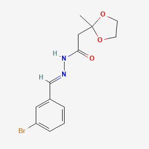 molecular formula C13H15BrN2O3 B3876879 N'-[(E)-(3-bromophenyl)methylidene]-2-(2-methyl-1,3-dioxolan-2-yl)acetohydrazide 