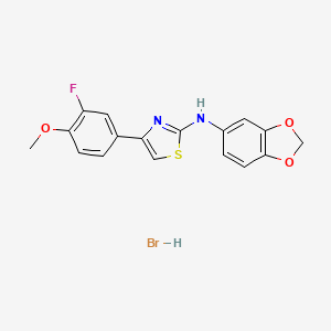 molecular formula C17H14BrFN2O3S B3876939 N-(1,3-benzodioxol-5-yl)-4-(3-fluoro-4-methoxyphenyl)-1,3-thiazol-2-amine;hydrobromide 