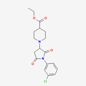molecular formula C18H21ClN2O4 B3876972 Ethyl 1-[1-(3-chlorophenyl)-2,5-dioxopyrrolidin-3-yl]piperidine-4-carboxylate CAS No. 5660-63-9