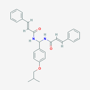 molecular formula C29H30N2O3 B387700 N-[(cinnamoylamino)(4-isobutoxyphenyl)methyl]-3-phenylacrylamide 