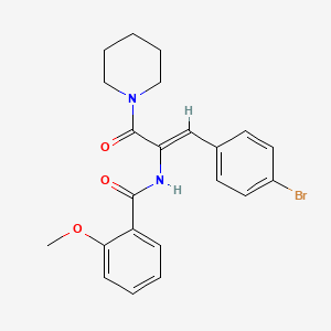 molecular formula C22H23BrN2O3 B3877012 N-[(Z)-1-(4-bromophenyl)-3-oxo-3-piperidin-1-ylprop-1-en-2-yl]-2-methoxybenzamide 