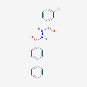 molecular formula C20H15ClN2O2 B387702 N'-(3-chlorobenzoyl)-[1,1'-biphenyl]-4-carbohydrazide 