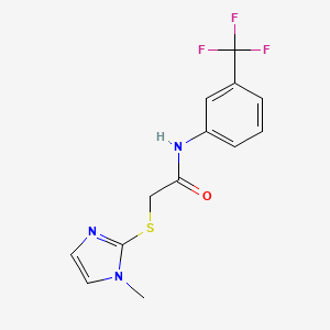 molecular formula C13H12F3N3OS B3877142 2-[(1-methyl-1H-imidazol-2-yl)sulfanyl]-N-[3-(trifluoromethyl)phenyl]acetamide 