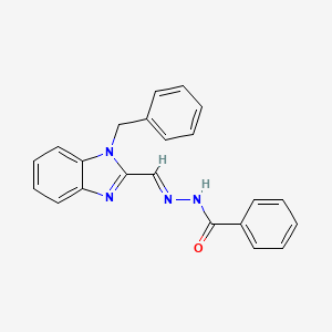 molecular formula C22H18N4O B3877172 N-[(E)-(1-benzylbenzimidazol-2-yl)methylideneamino]benzamide 